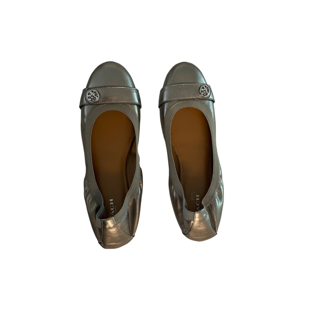 Coach Silver Flat Women Shoes. SZ. 9.5